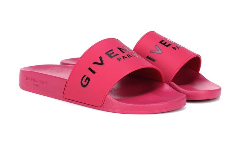 Boldly Branded Hot Pink Slides