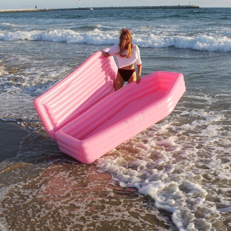 Pink Coffin-Shaped Pool Floats