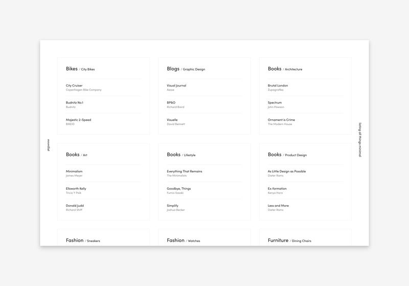 Minimal Minimalist Lists