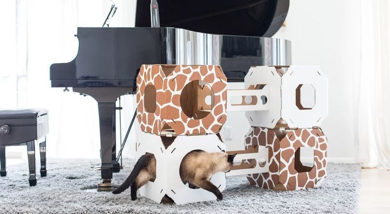 Connectable Cardboard Cat Condos