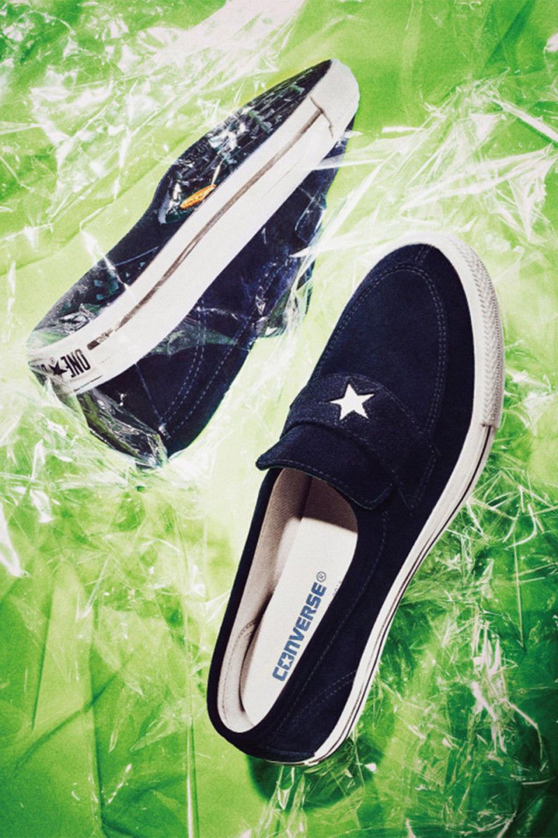 Star-Motif Suede Slip-Ons : one star loafer