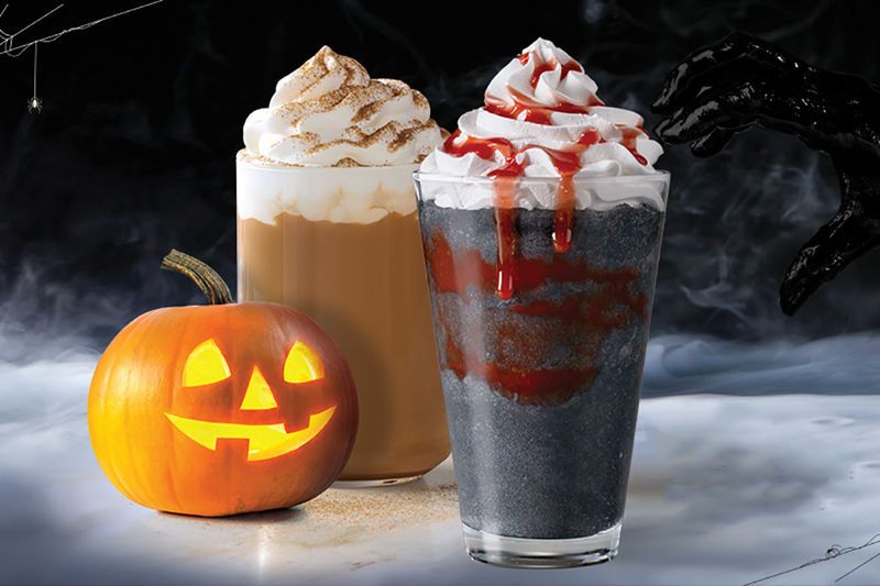 Charcoal-Colored Halloween Frappuccinos