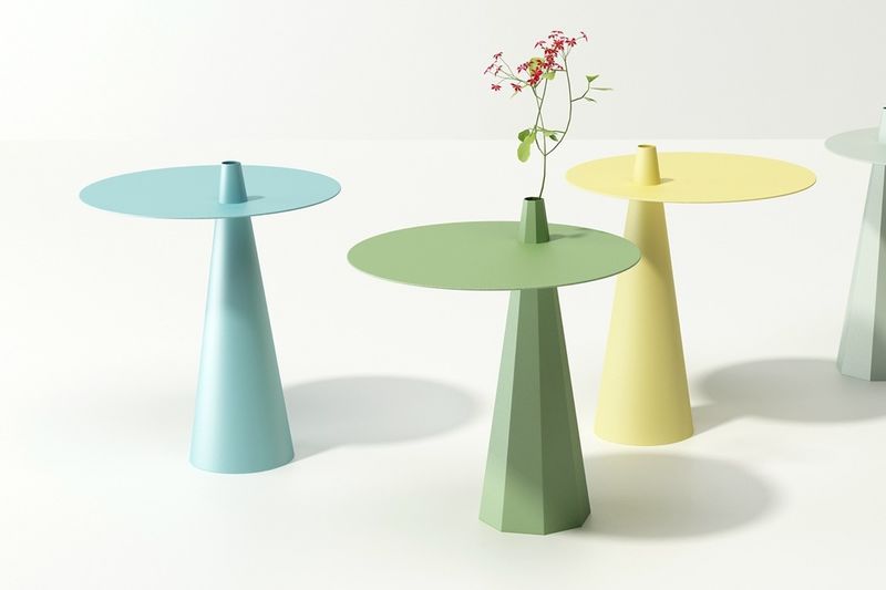 Off-Kilter Vase-Integrated Tables