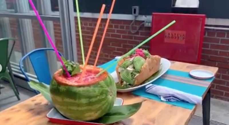 Hollowed-Out Watermelon Margaritas
