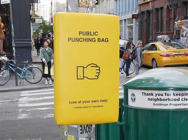 Stress-Relieving Public Punching Bags
