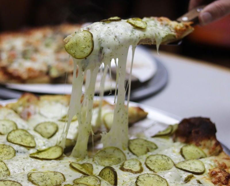 Dill Pickle-Topped Pizzas