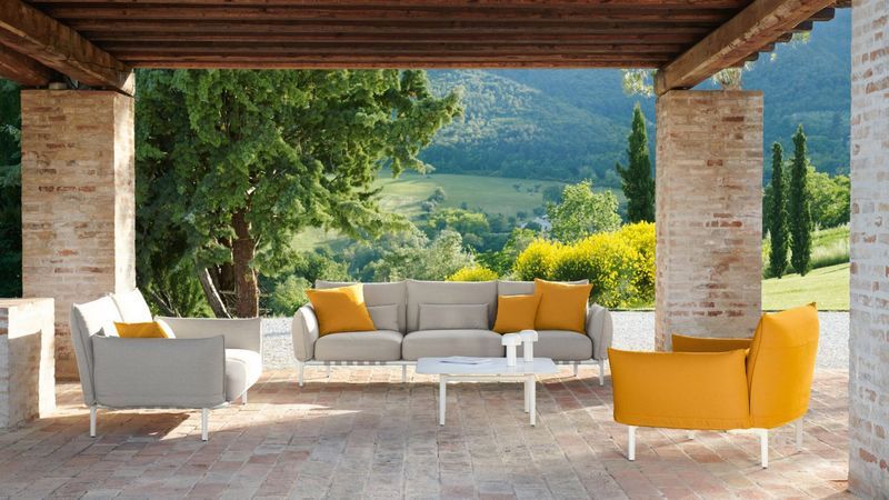 Yellow-Accented Modular Outdoor Furniture