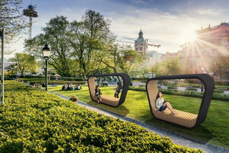 WiFi-Connected Public Benches