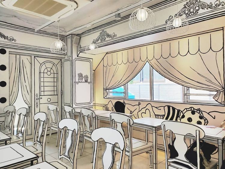 Coloring Book-Themed Cafes
