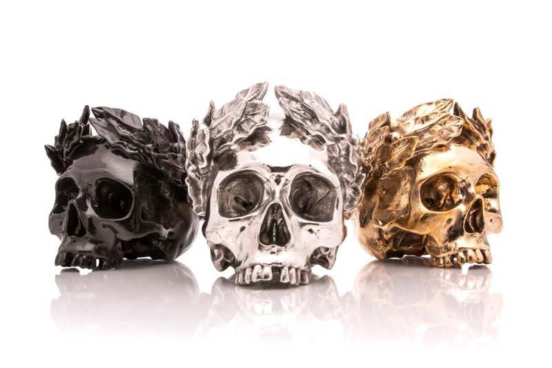 Metal Skull-Like Sculptures