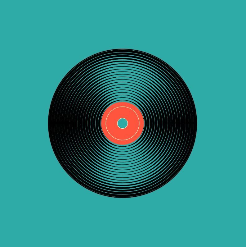 Circular Plastic Vinyl Records