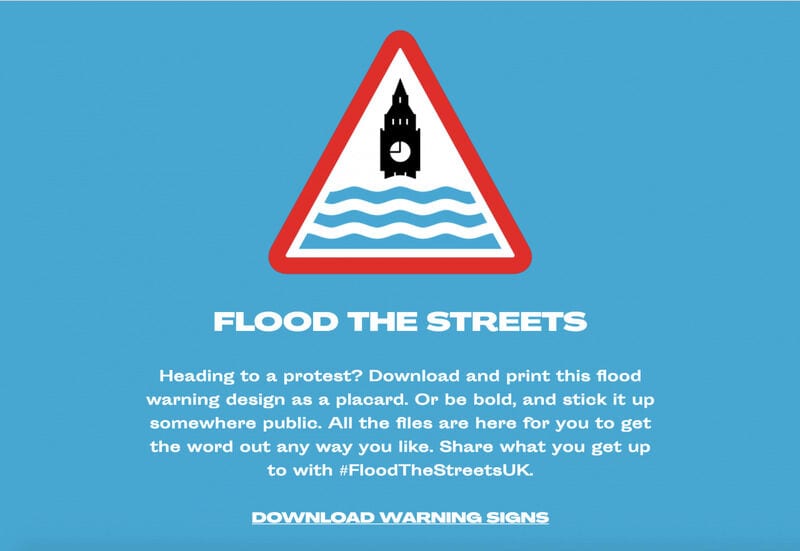 Flood Warning Protest Signage