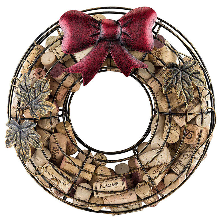 Cork-Filled Holiday Wreaths