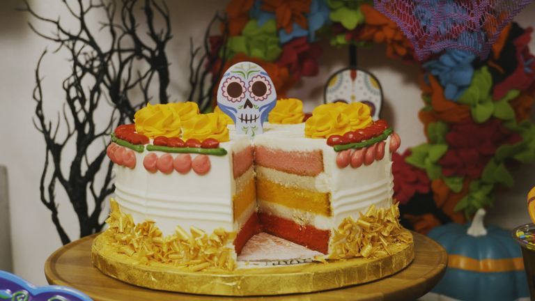 Skeleton-Topped Churro Cakes