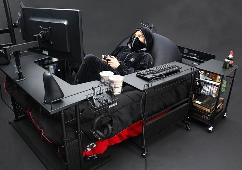 Desk-Equipped Gamer Beds