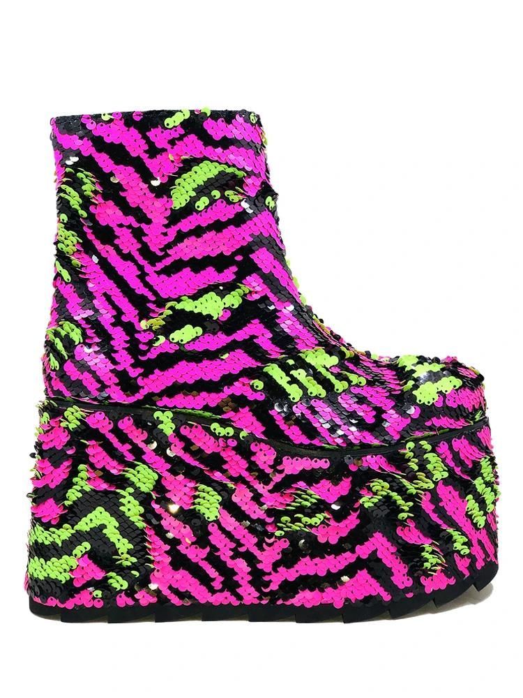 Vibrant Zebra Print Footwear