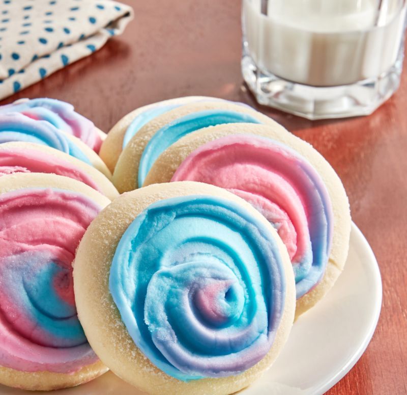 Frosted Cotton Candy Cookies