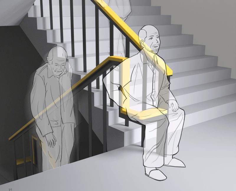 Seat-Integrated Stairwell Handrails