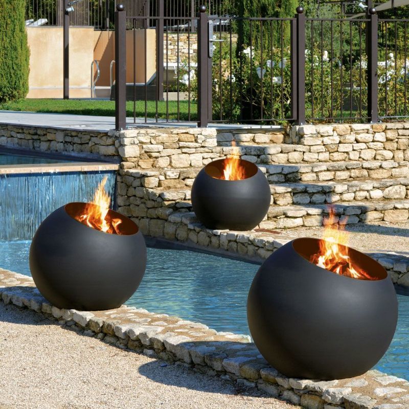 Chic Spherical Fire Pits : wood-burning fire pit