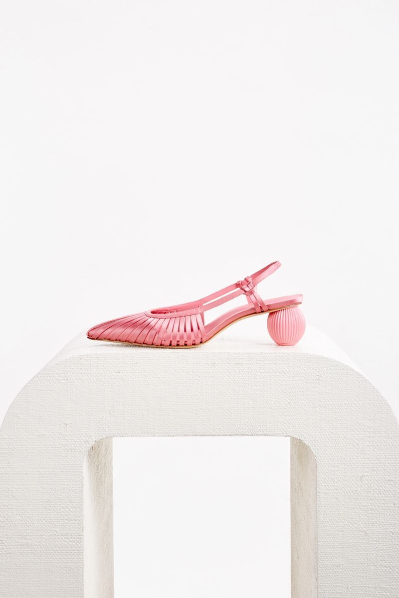 Sculptural Heel Slingbacks