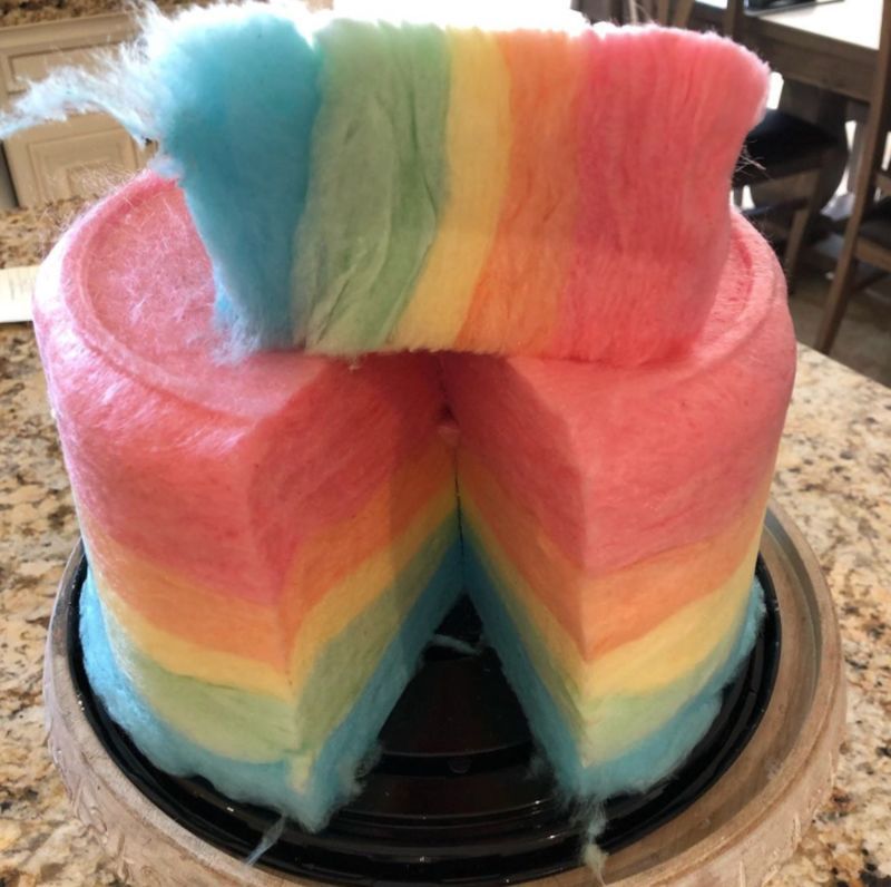 Rainbow Cotton Candy Cakes