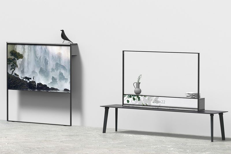 Shelf-Equipped Rollable TVs