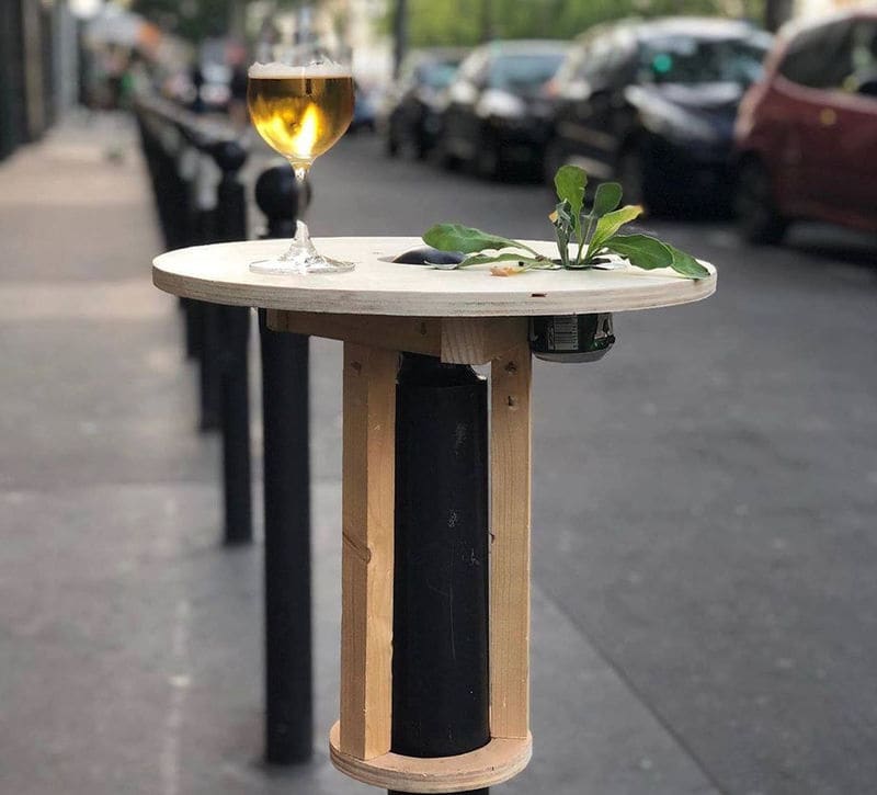 Roadside Poll-Mounted Tables