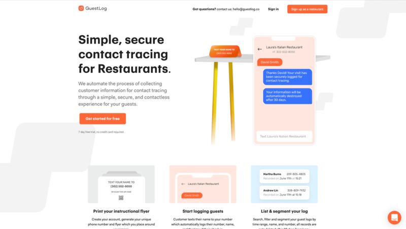 Business Contact Tracing Platforms