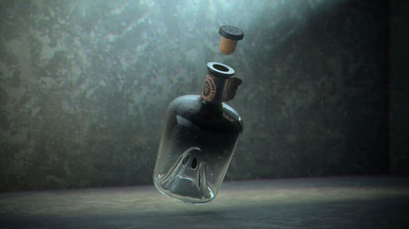 Ghostly Rum Bottles