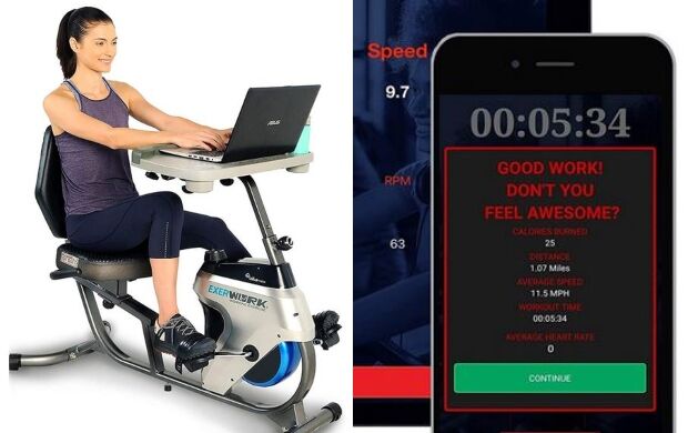 Desk-Equipped Workout Bikes