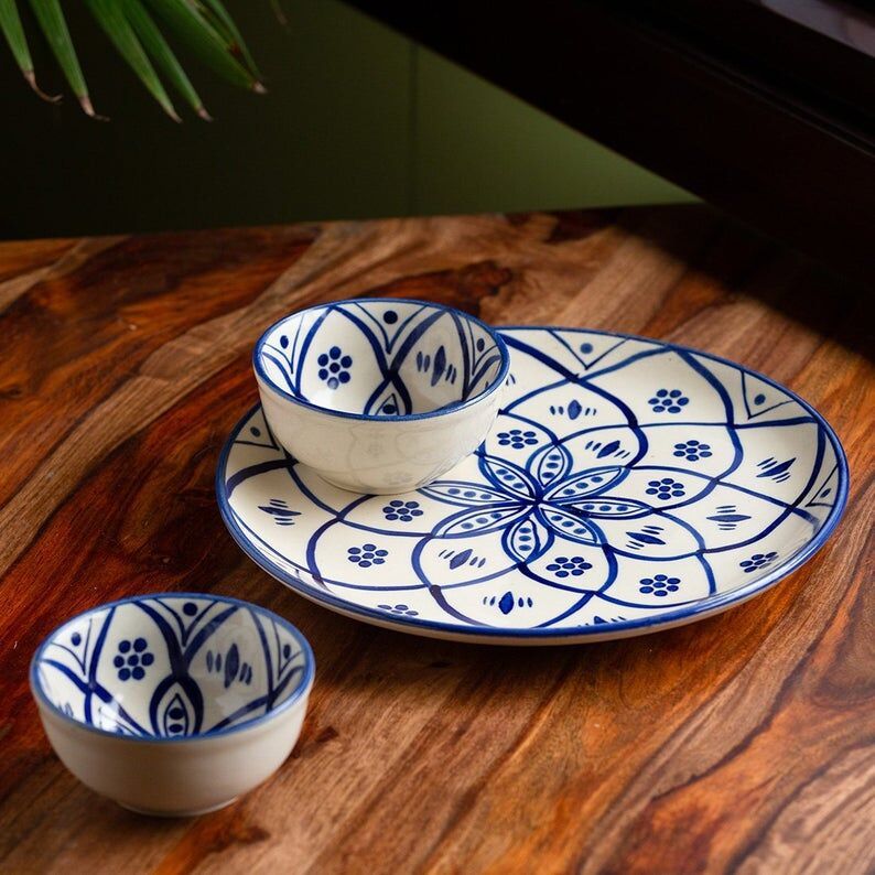 Hand-Painted Moroccan Floral Dishes