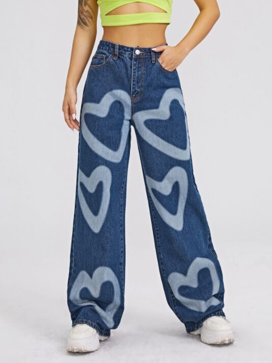 Bold Heart Adorned Jeans