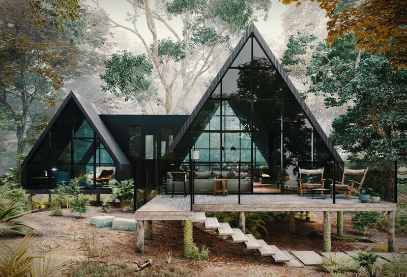 Ultra-Modern A-Frame Cabins