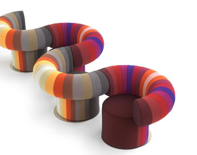 Interconnecting Knit Lounge Chairs
