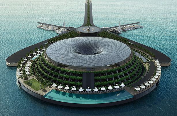 Aquatic Energy-Harvesting Floating Hotels