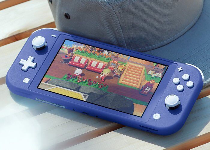 Vibrant Handheld Gaming Consoles : Blue Nintendo Switch Lite