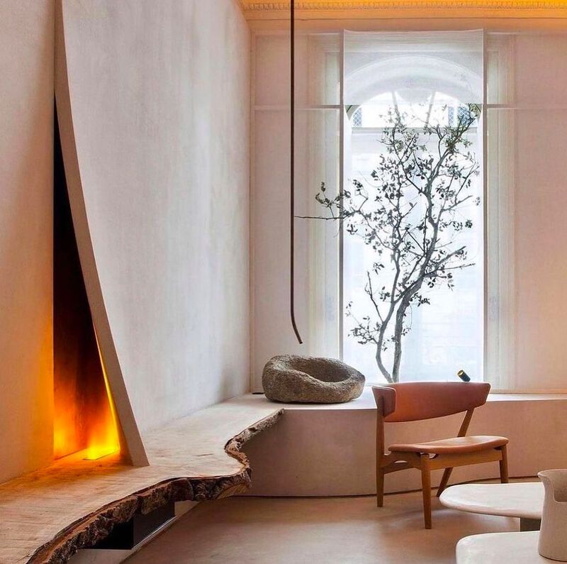 Japanese-Influenced Imperfect Fireplaces