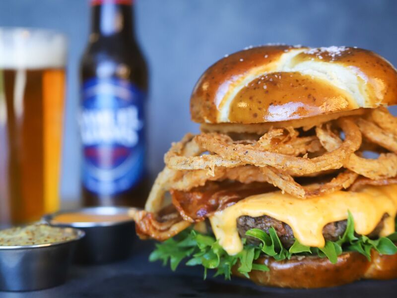 Beer Cheese-Covered Burgers