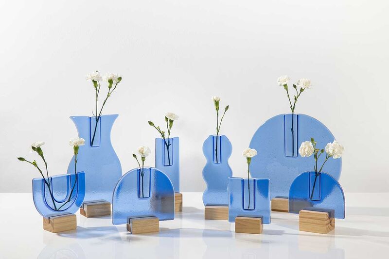 Compressed Glass Bud Vases