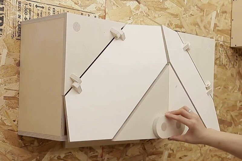 Kinetic Scissor-Style Storage Cabinets