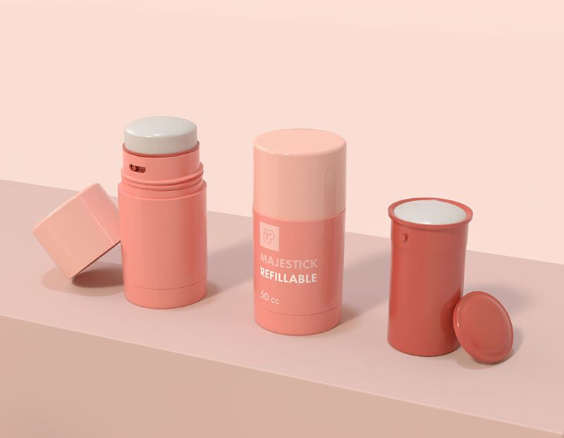 Refillable Solid Cosmetic Packaging