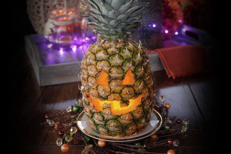 Spooky Carved Pineapples