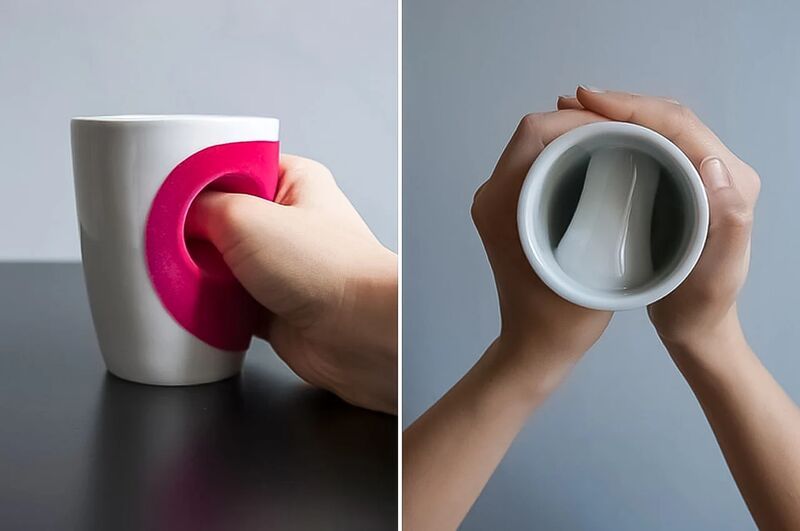 Ergonomic Hand-Warming Mugs