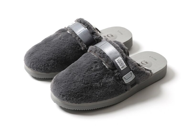 Fluffy Grayscale Slip-On Shoes