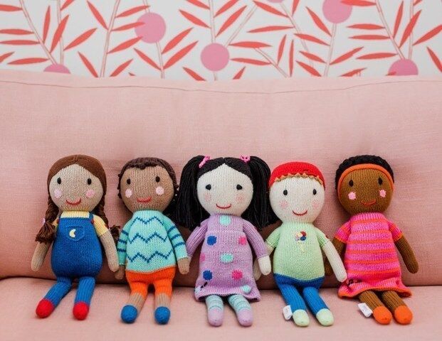Diverse Hand-Knit Dolls