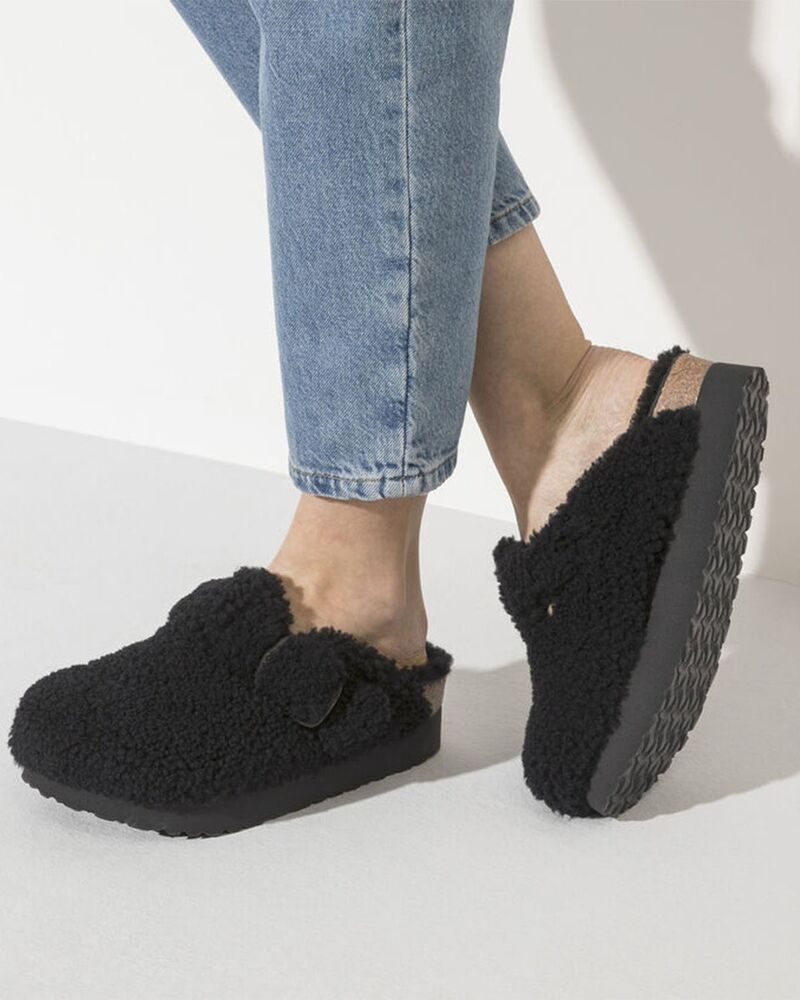 Fuzzy Shearling-Lined Sandals