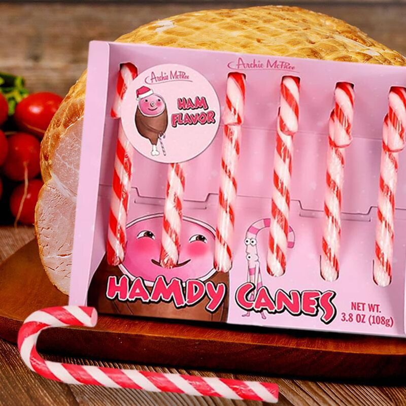 Holiday Ham-Flavored Candy Canes