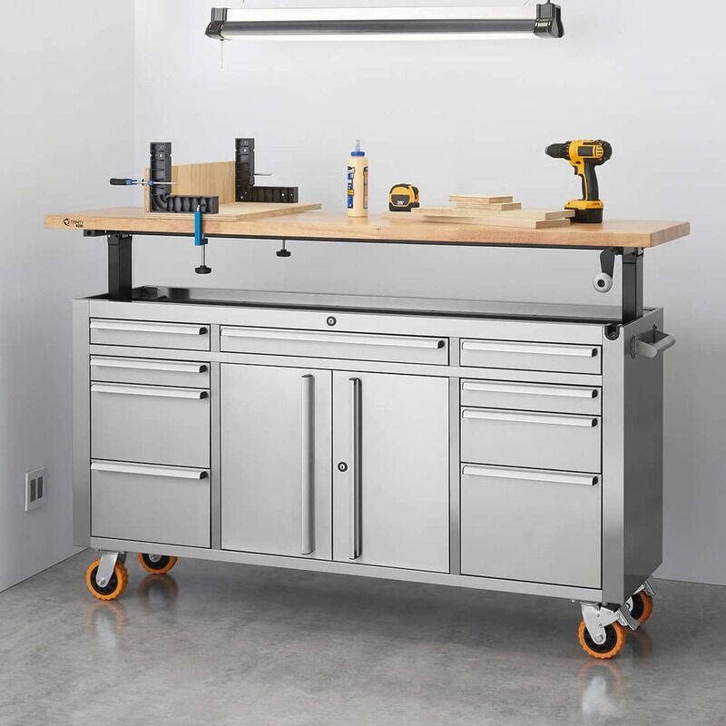 Customizable Tool Workbenches Rolling, Rolling Work Table Garage