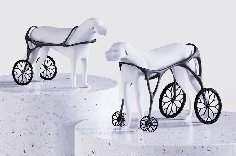 Parametric 3D-Printed Dog Wheelchairs