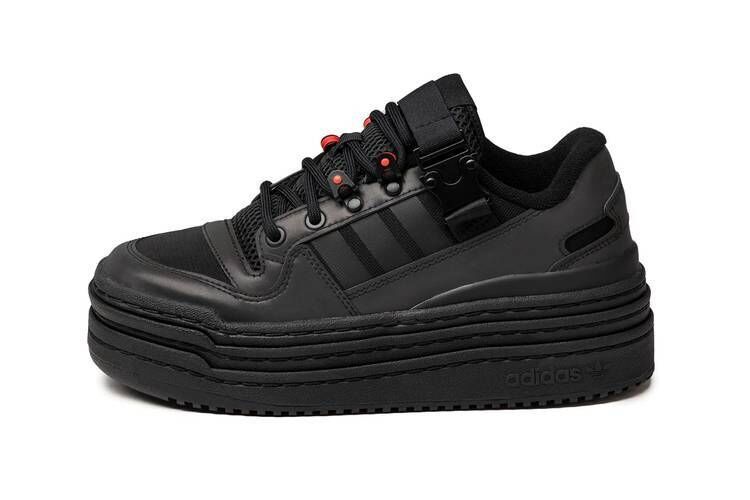 Dark Buckled Platform Sneakers
